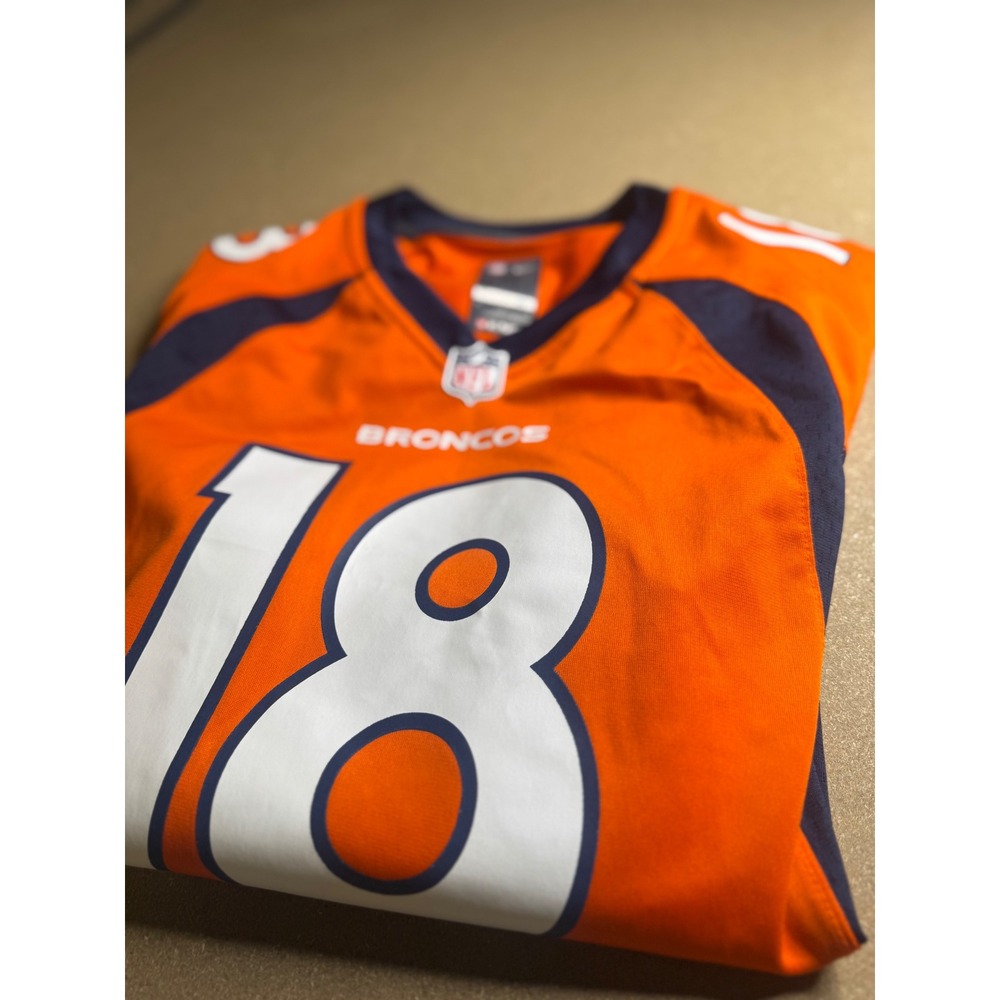 Nike Peyton Manning Denver Broncos Jersey Mens Medium Orange NFL‎ On Field 18